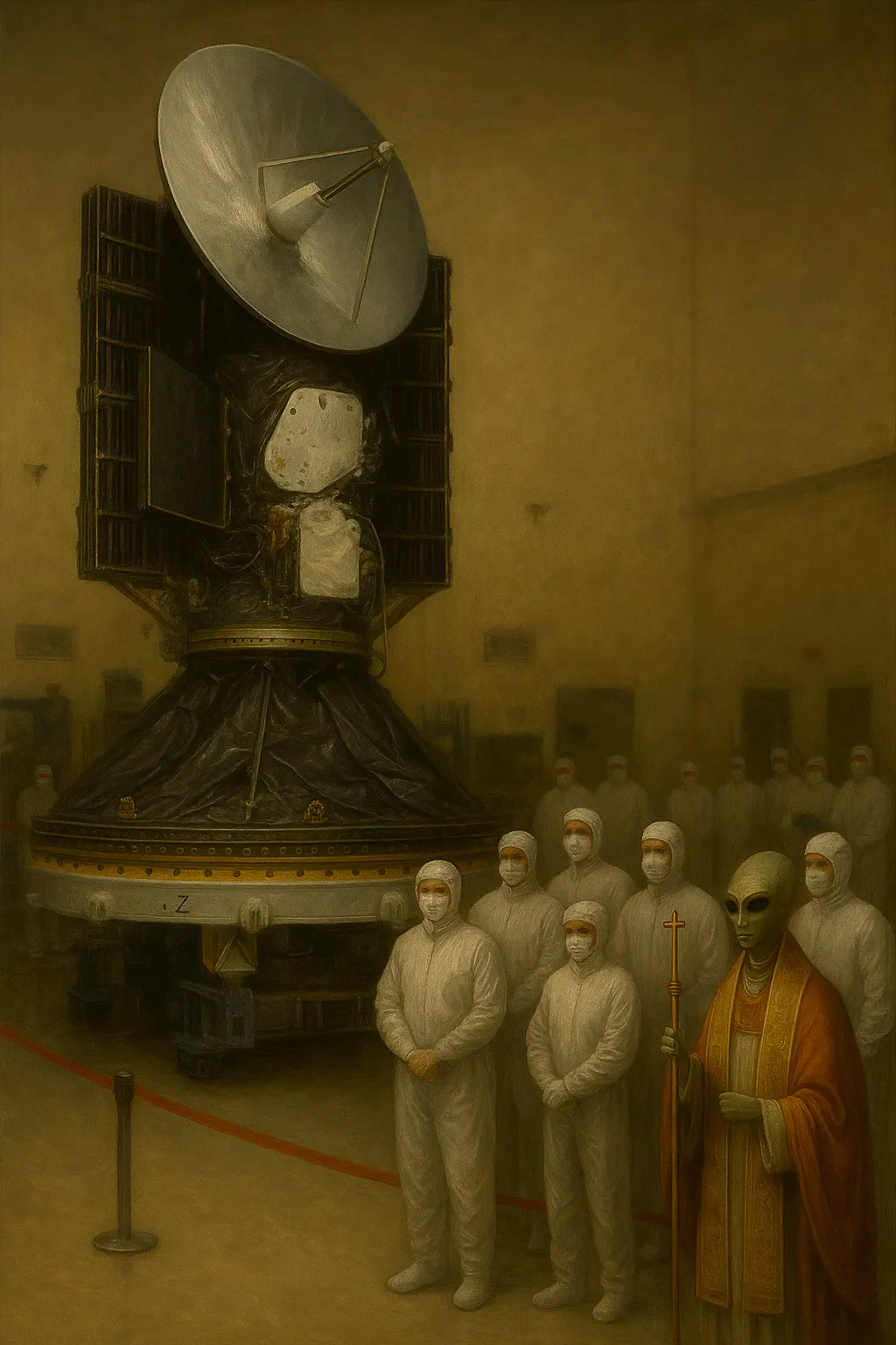 Robed clergy gathered in witness at the launch of the Europa Clipper.