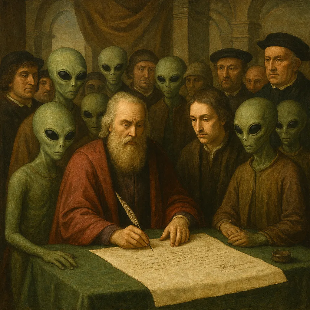 Watchers in the crowd at the martyrdom of Giordano Bruno.